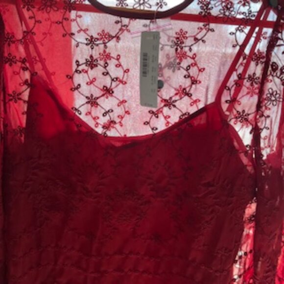 🧡 3/15 NWT J. Crew Balloon Long Sleeve Maroon Embroidered Blouse Women's XS - Picture 3 of 15